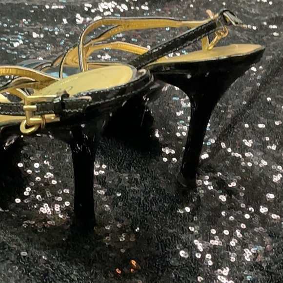 GUESS Glossy Black Strappy Heels - Picture 4 of 5